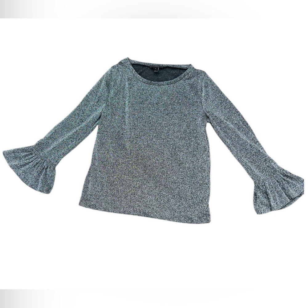 J. Crew Silver‎ Sparkle Bell Sleeves Pullover Top Size Small